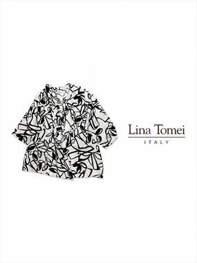 LINA TOMEI 100% Linen Blouse ~ Made in Italy ~ Size 2X